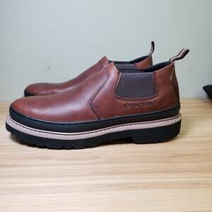 Chinook Men's Size‎ 13 Workhorse Romeo Slip On Leather Loafer Work Shoes Brown